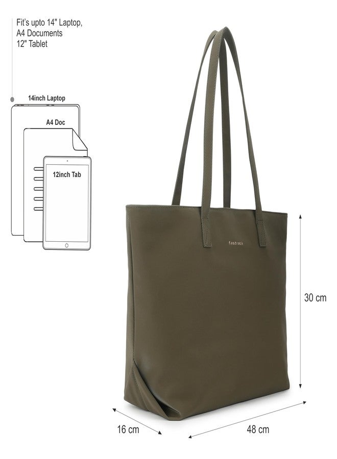 Fastrack Casual Tote Bag For Girls, Large Size With A Zipper Closure And Padded Laptop Compartment, Compatible With Laptops Up To 14 Inches, Double Handle Bag, Grey - Image 4